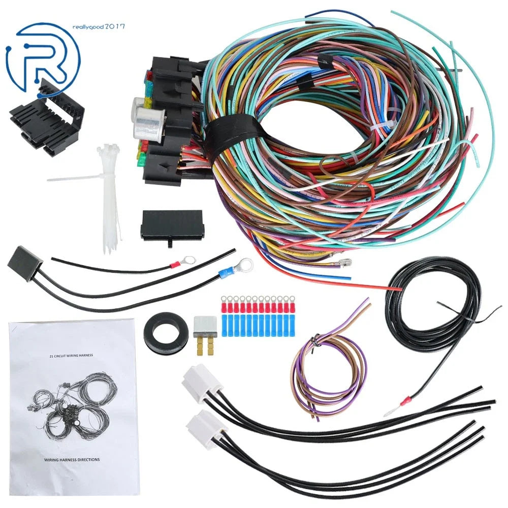 21 Circuit Wiring Harness for Chevy Ford Hotrods (Universal)