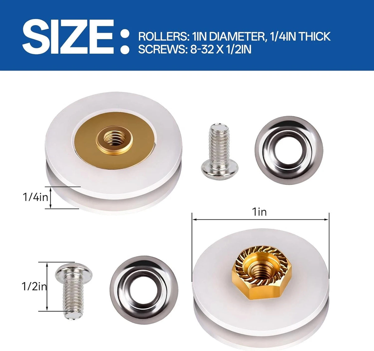 2Pcs Screen Door Rollers for Marvin Top Hung Screen Doors