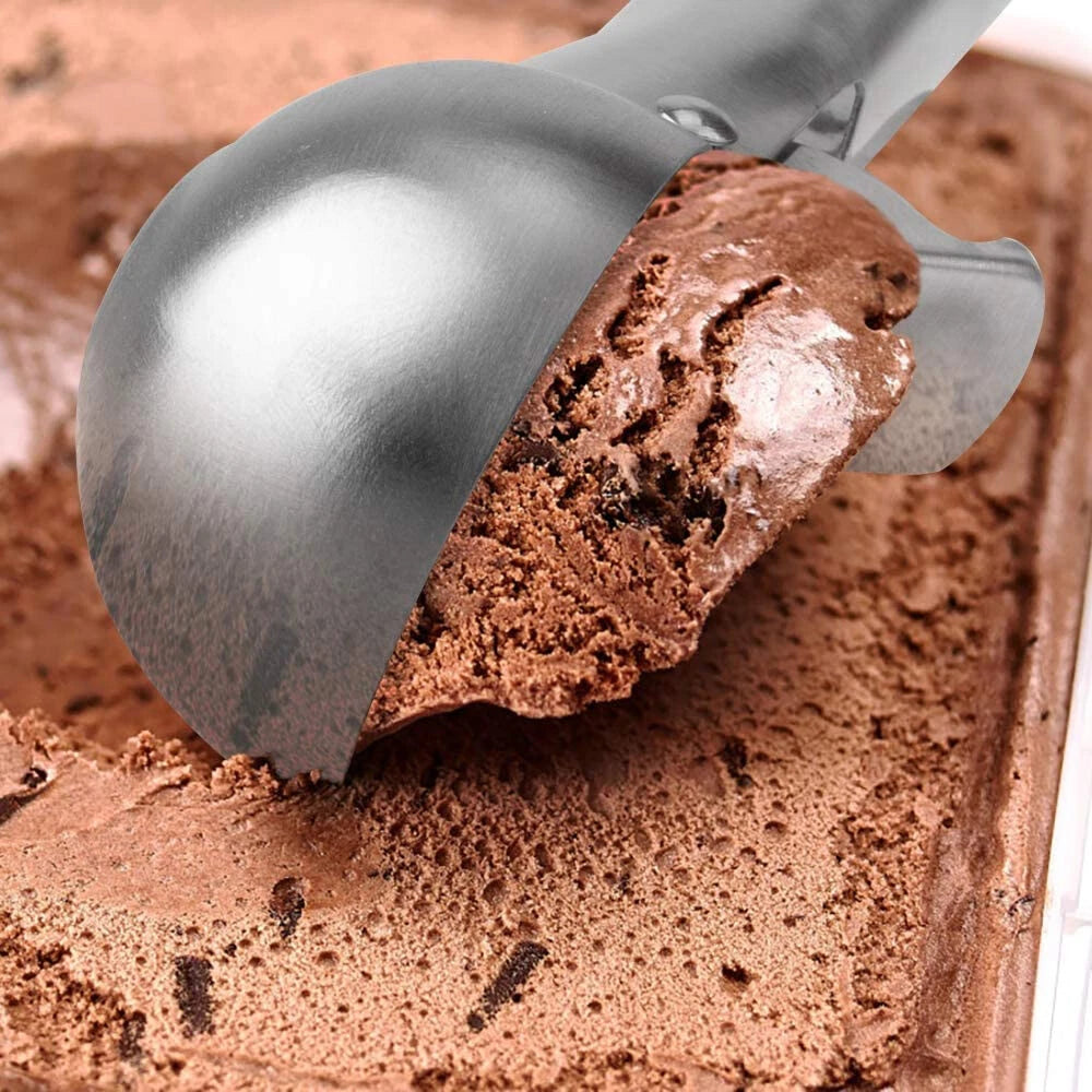 2Pcs Stainless Steel Ice Cream Scoop with Easy Trigger