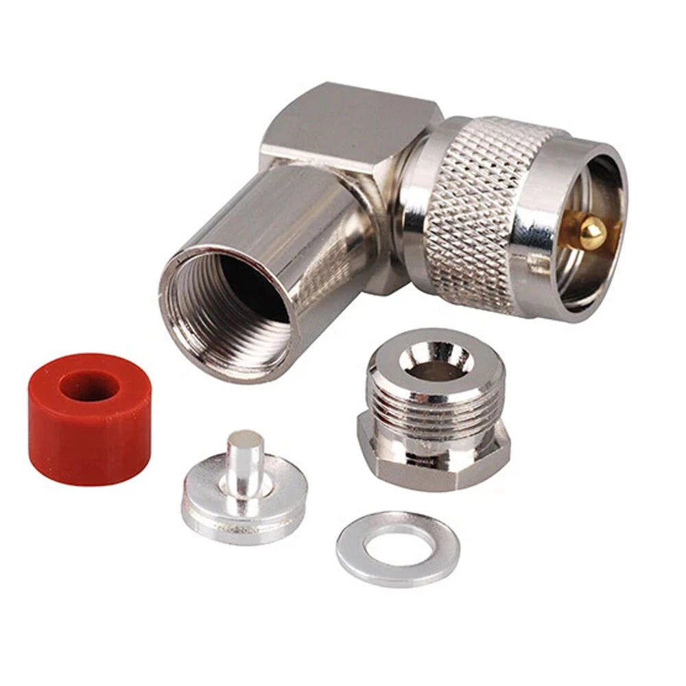 2PC 90 Degree Connector for UHF Male PL259 RG58 RG142 RG400 LMR195