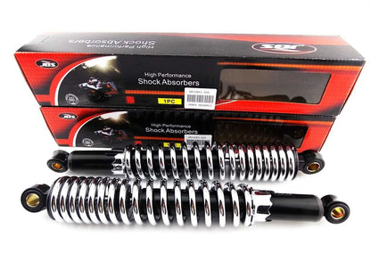 340mm JBS Black/Chrome Rear Shock Absorbers for Kawasaki KZ1100 Spectre (1982-1983)