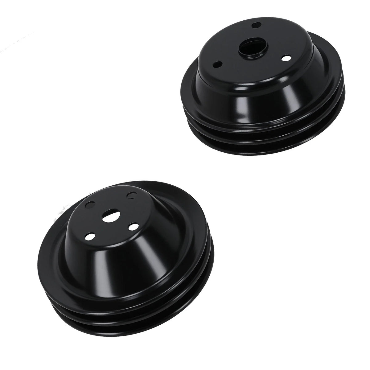 2X Double Groove LWP Long Water Pump Crankshaft Pulley for SBC Small Block Chevy (1969–1995)