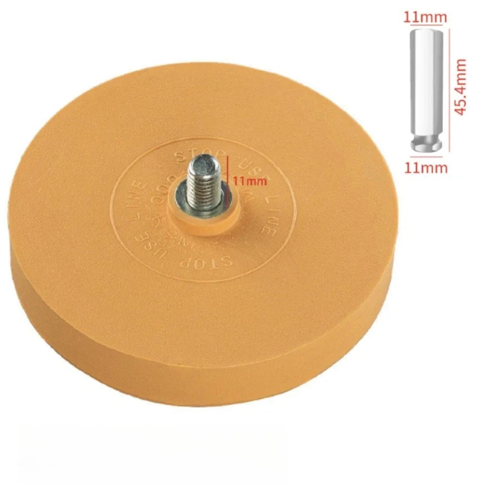 Rubber Wheel 88mm Pneumatic Sticker Remover with Drill Adapter for Cars