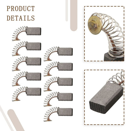 Set of 10 Carbon Brush Parts for Electric Drill (6x10x15mm)