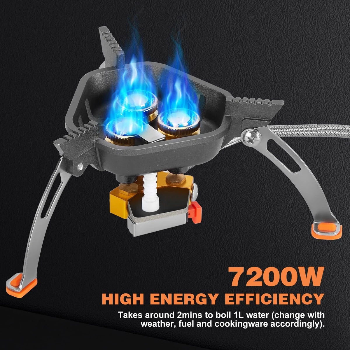 7200W Windproof Camping Stove for Backpacking Hiking Picnic