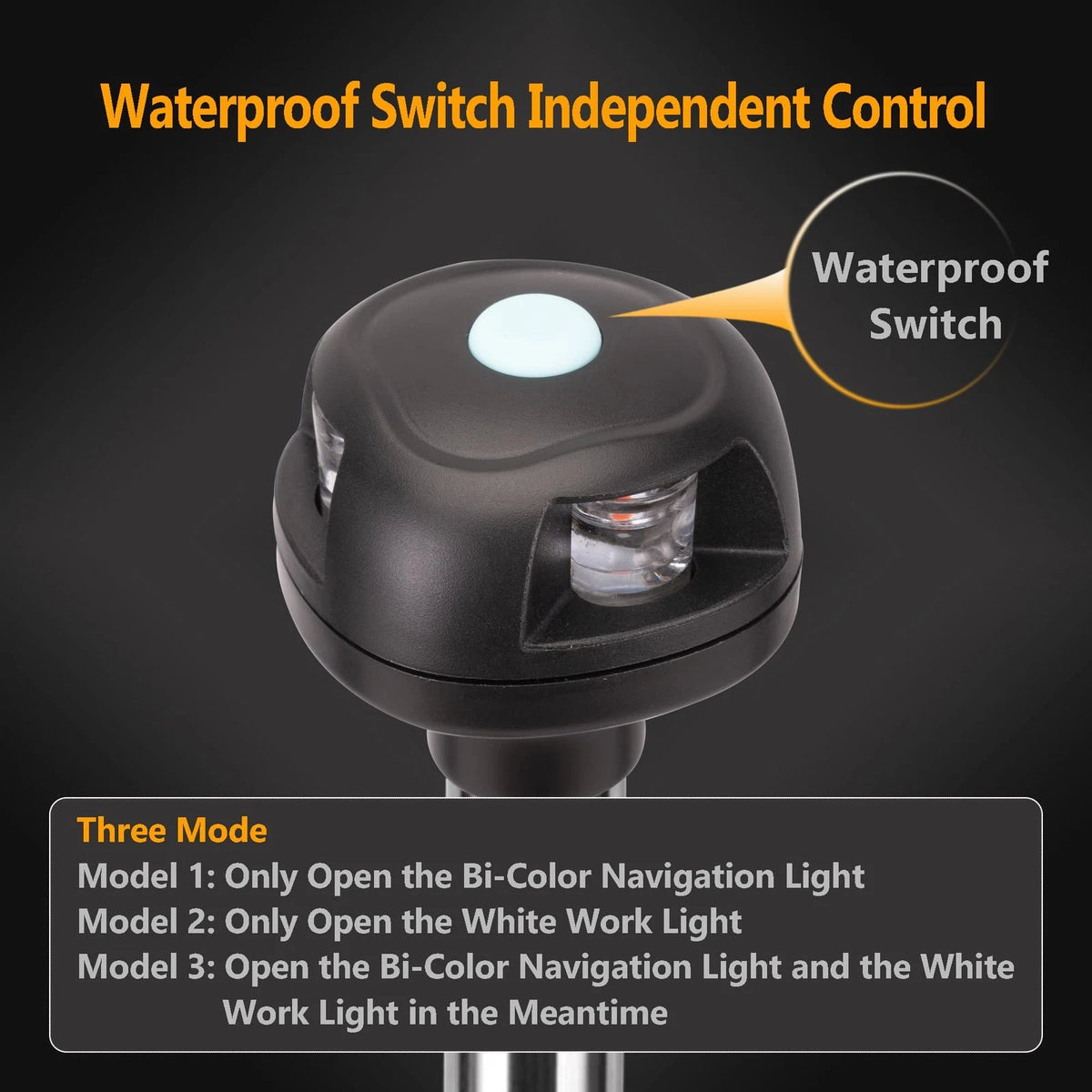 LED Bi-Color Navigation Bow Light for Marine System (Red/Green)