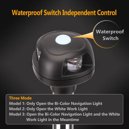 LED Bi-Color Navigation Bow Light for Marine System (Red/Green)