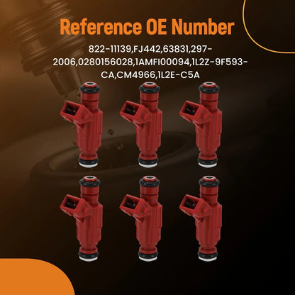 6pcs Fuel Injectors for Mercury Mountaineer 4.0L (2002–2004) CM4966 63831