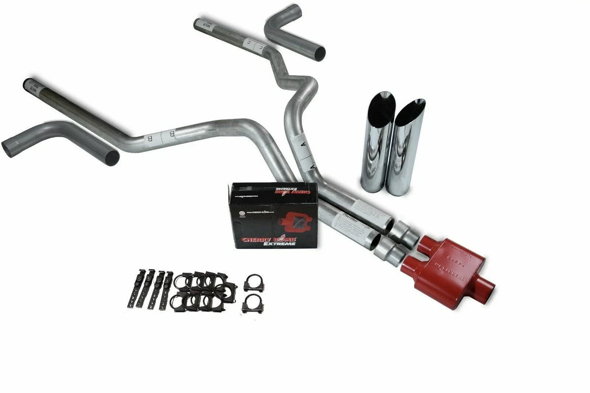Dual Exhaust Kit for Chevy GMC 1500 (1996–1999) - 3" Cherry Bomb Extreme Tips