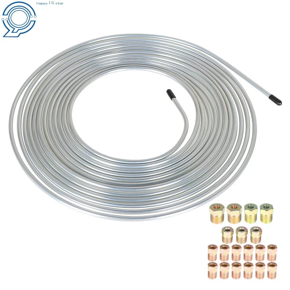 25Ft 3/16 Inch Brake Line Kit for Universal Vehicles (Zinc Coated)