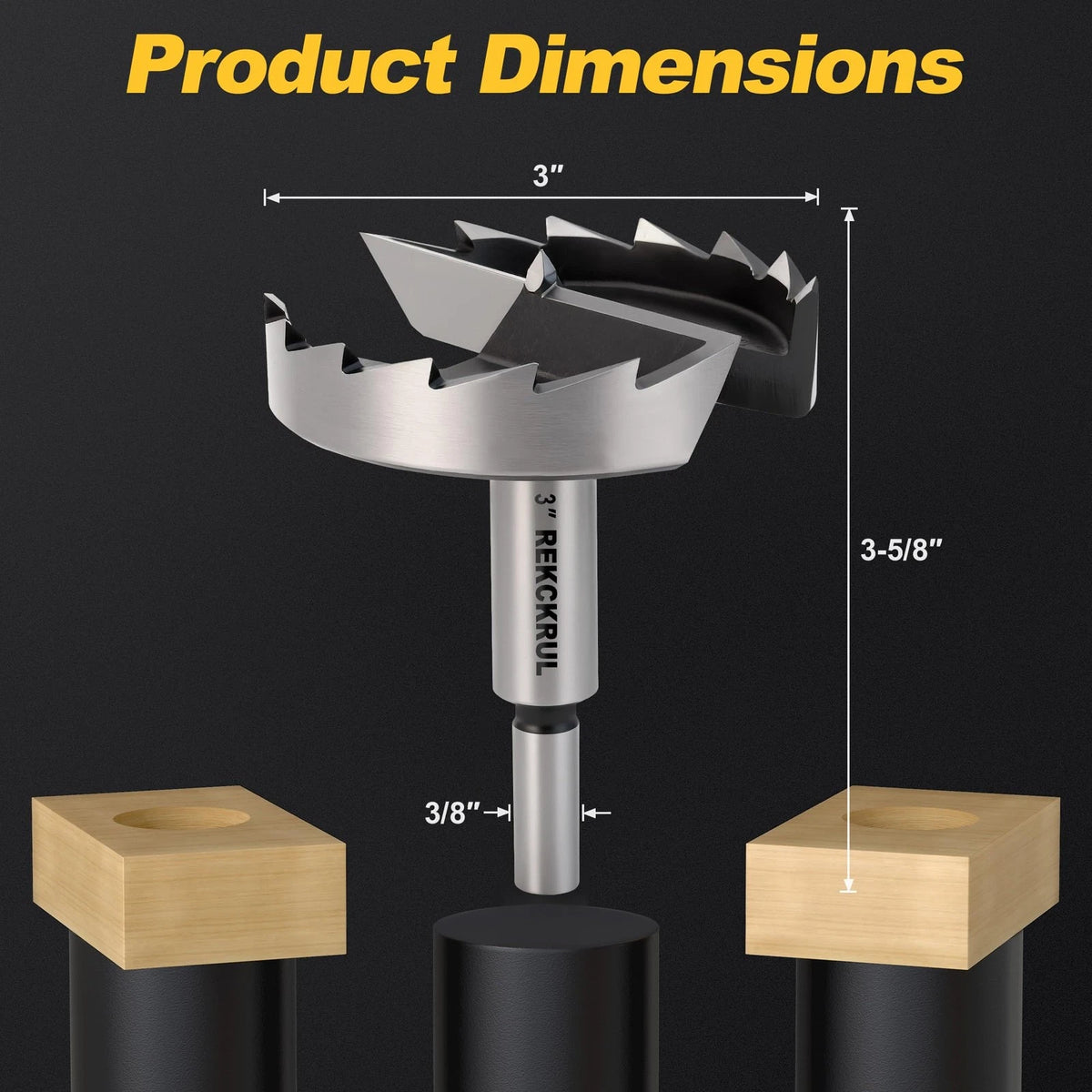 3 Inch Forstner Bit for Drill (Precision Imperial Sizing)