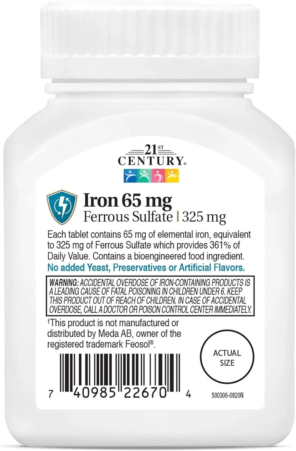21st Century Iron 65mg Supplement (120 Count)