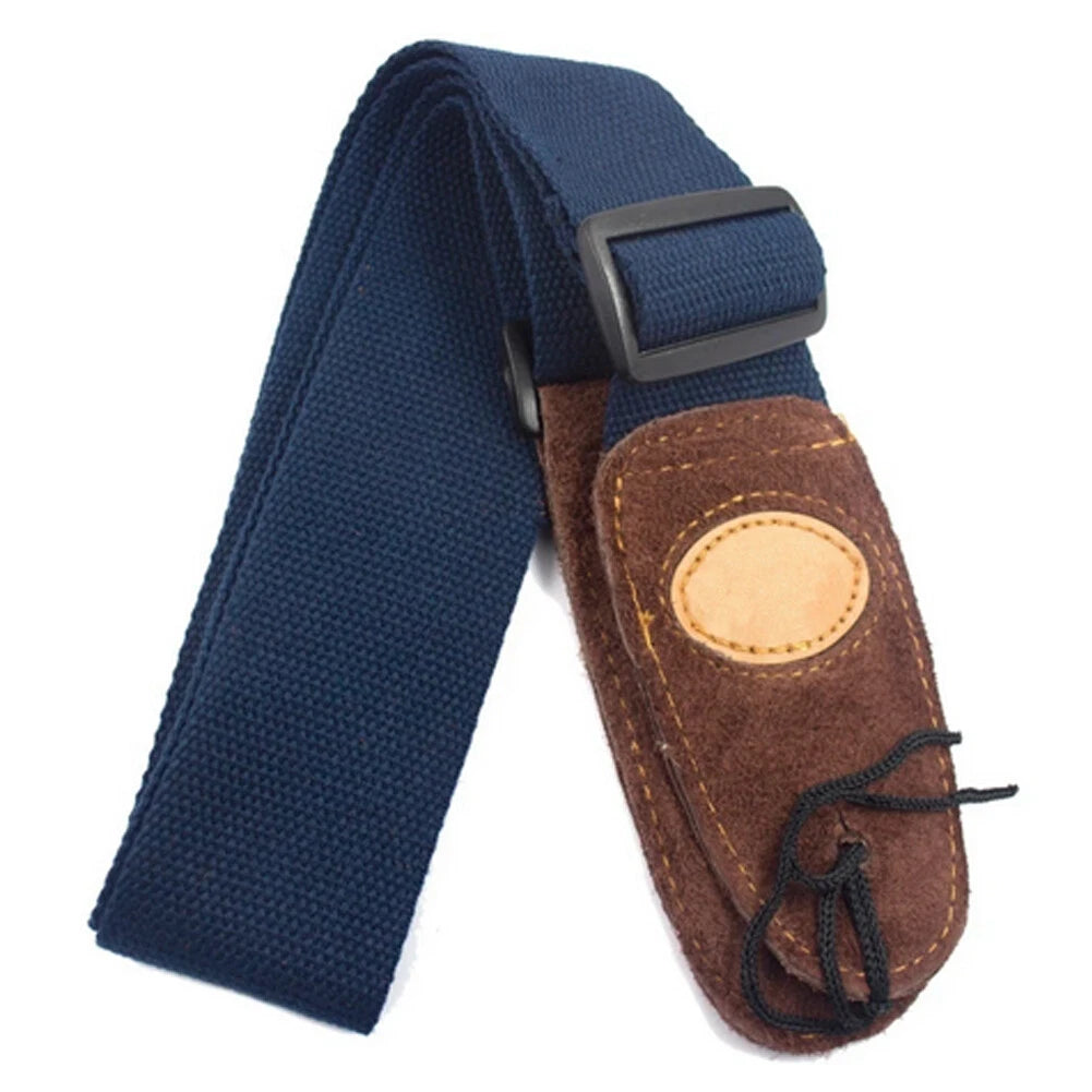 Adjustable Leather Ends Guitar Strap for Electric Acoustic Guitar Bass