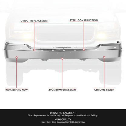 Chrome Front Bumper Face Bar for GMC Sierra Yukon (1999–2006)