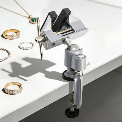 Aluminum Alloy Tabletop Clamp Vice for Universal Use (Rotate 360°, Tilt 45°)