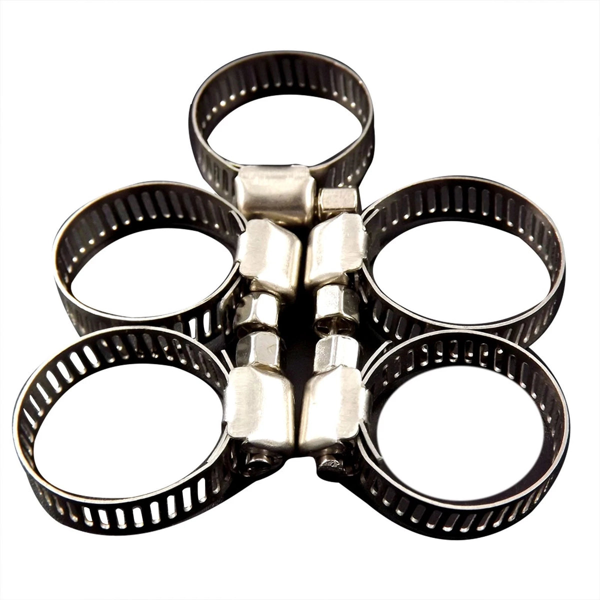 100pcs Adjustable Stainless Steel Drive Hose Clamps for Marine Fuel Line (2"-3", 4")