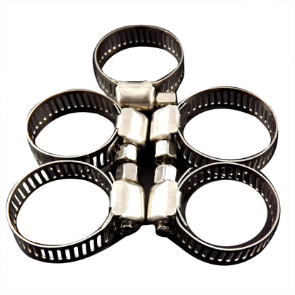 100pcs Adjustable Stainless Steel Drive Hose Clamps for Marine Fuel Line (2"-3", 4")