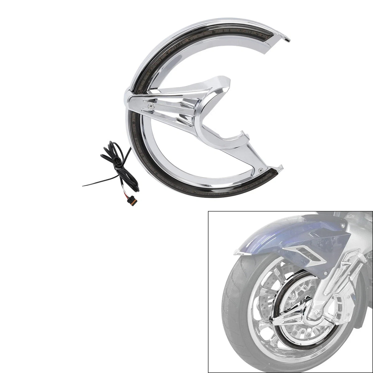 Brake Rotor Cover LED Amber Light Smoke Lens for Honda Goldwing GL1800 (2018–2023)