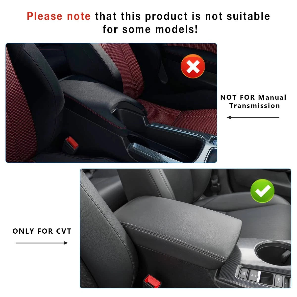 Center Console Cover for Honda Civic (2022–2026) Leather Armrest Protector
