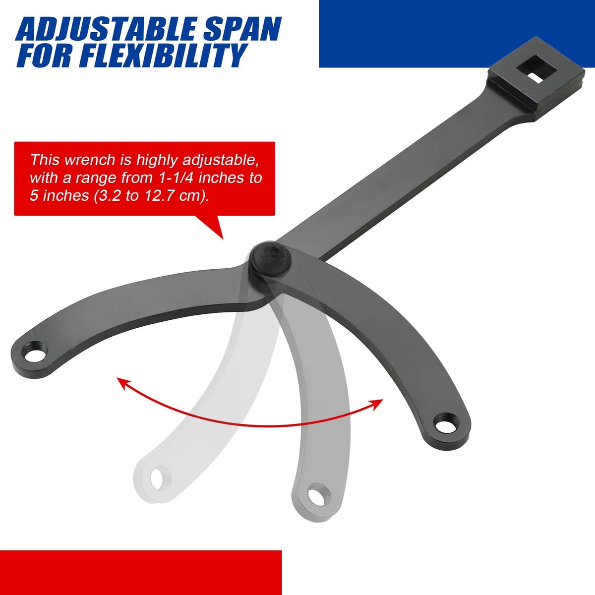 15Pc Adjustable Pin Spanner Wrench Set for Pulley Holder (1.25 to 5 Inch)