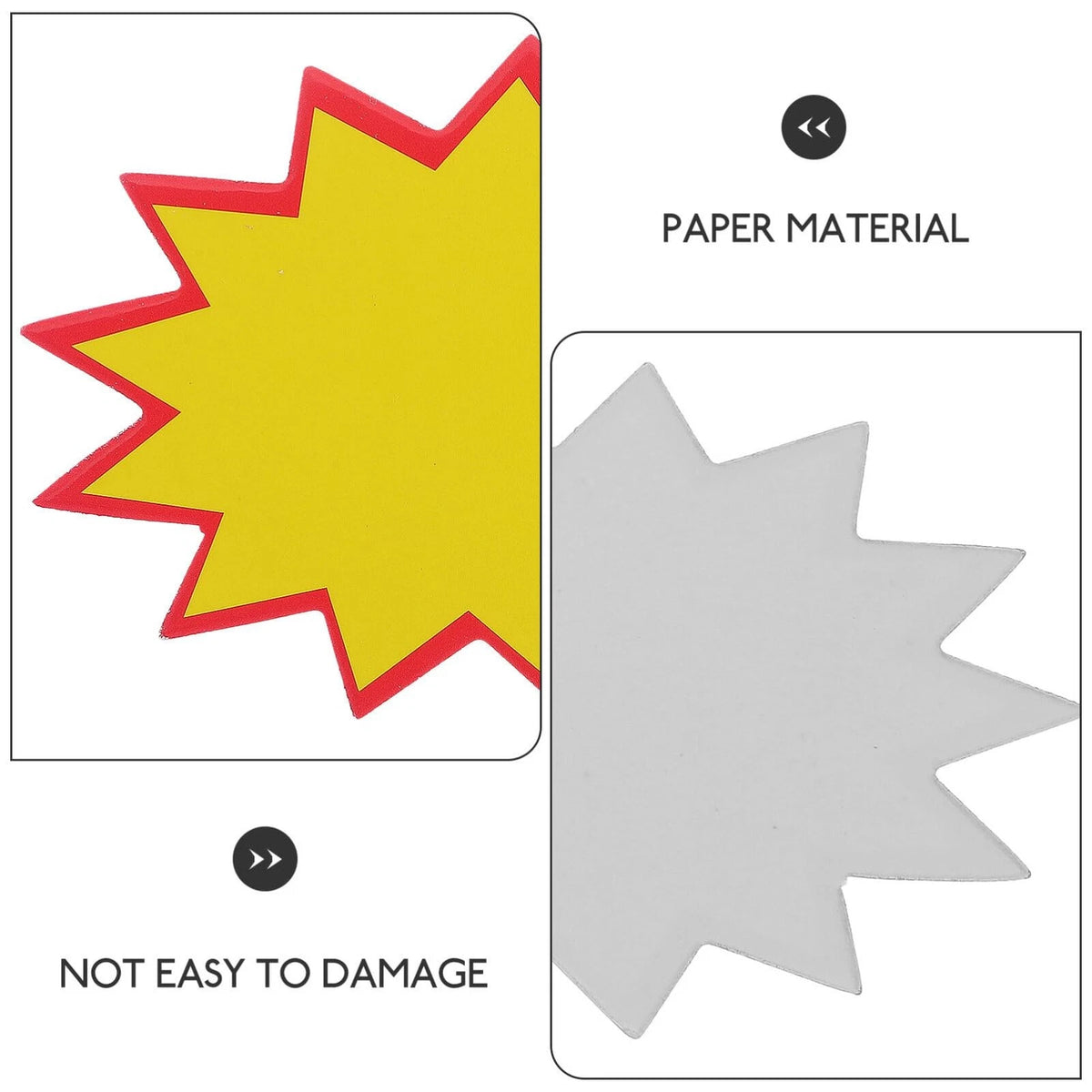 200Pcs Star Burst Signs for Automotive Use (Blank 2.75x1.97in)