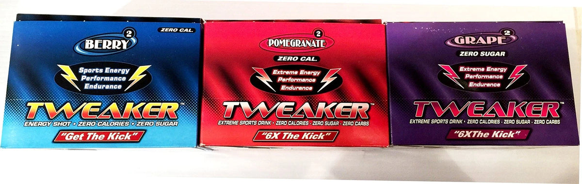 12 Count Variety Pack for Tweaker Energy (Pack of 3) - Berry, Grape, Pomegranate