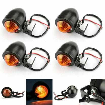 4X Mini Turn Signal Light for Universal Motorcycle (Vintage) T9