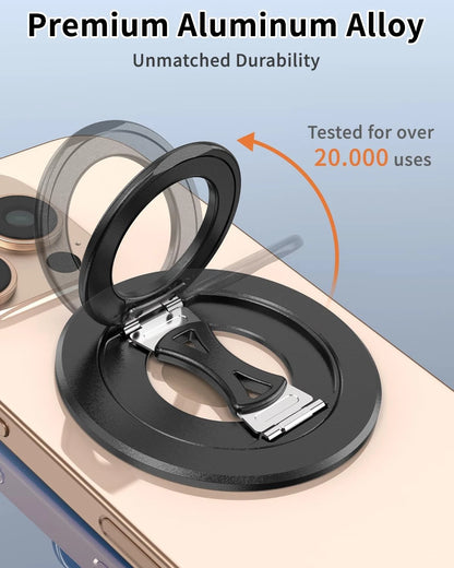Magnetic Phone Ring Holder for MagSafe (Dual-Sided Black)