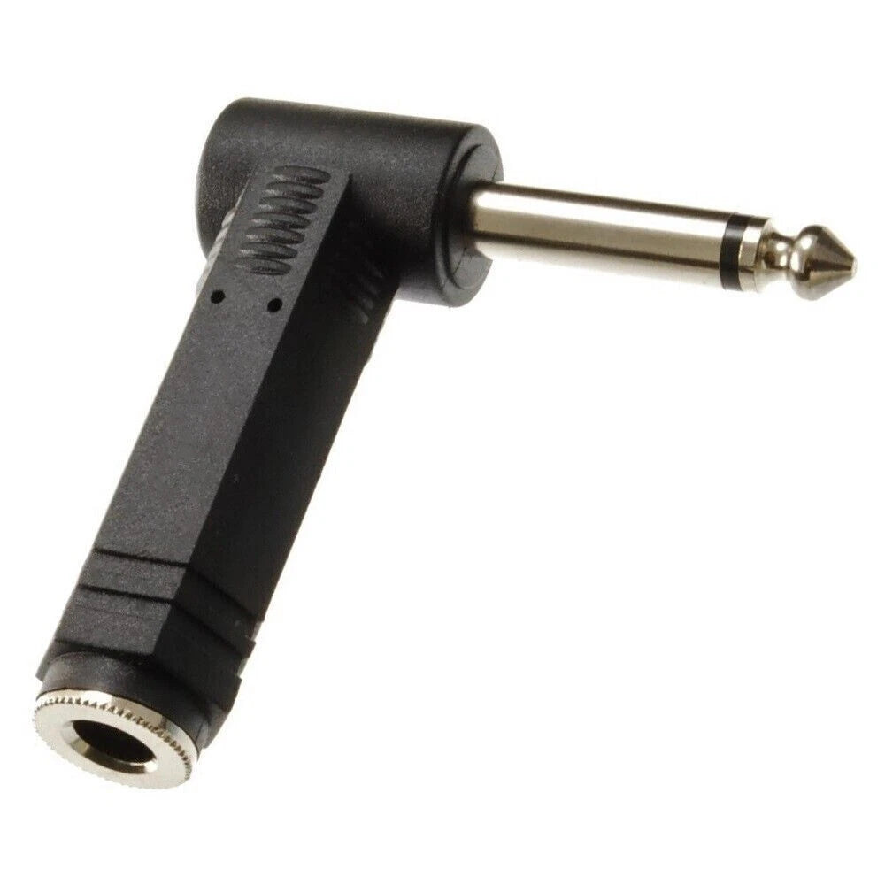 Set of 4 Right-Angle 1/4" TS Mono Male to 1/4" Mono Female Adapters