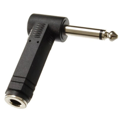 Set of 4 Right-Angle 1/4" TS Mono Male to 1/4" Mono Female Adapters