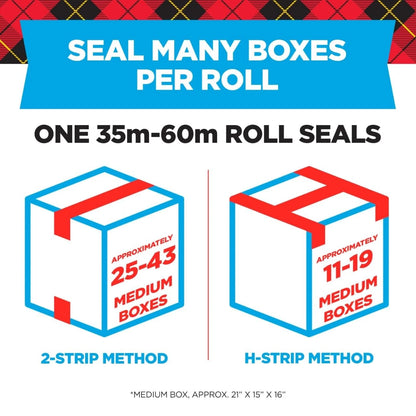 Set of 4 Heavy Duty Shipping Packing Tape Rolls, Clear, Transparent