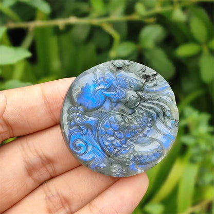 Natural Labradorite Carved Dragon Skull Crystal Reiki Healing for All Models