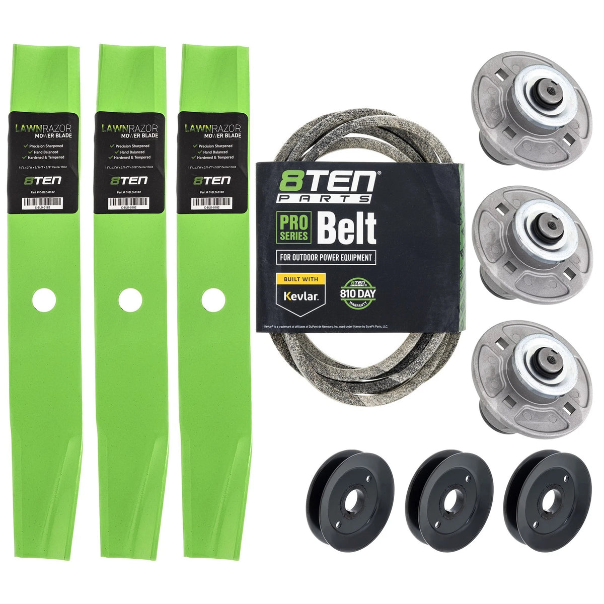 Blade Spindle Belt Pulley Kit for Ariens Gravely ZT Zoom 1540 (08899800, 14668, 07200001)