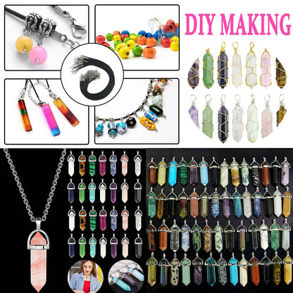 Crystal Necklace Gemstone Pendant for DIY Chakra Reiki (No Year Range)