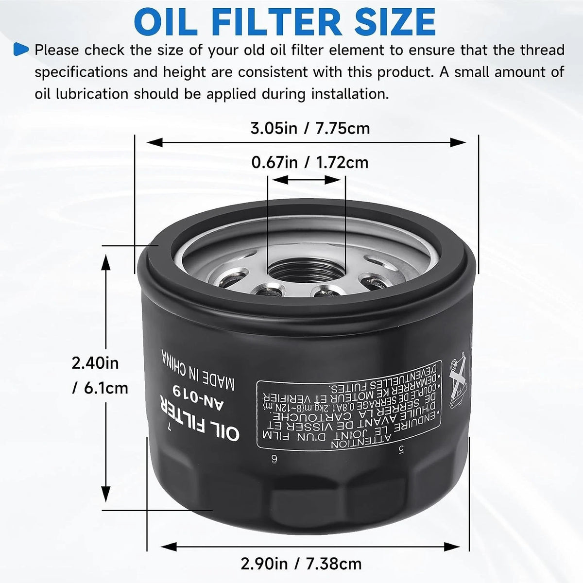 2X Universal Fit Oil Filter for Kawasaki (Universal Fit)
