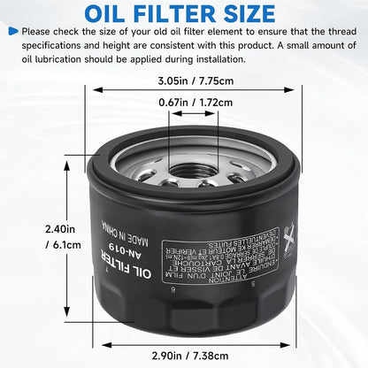 2X Universal Fit Oil Filter for Kawasaki (Universal Fit)