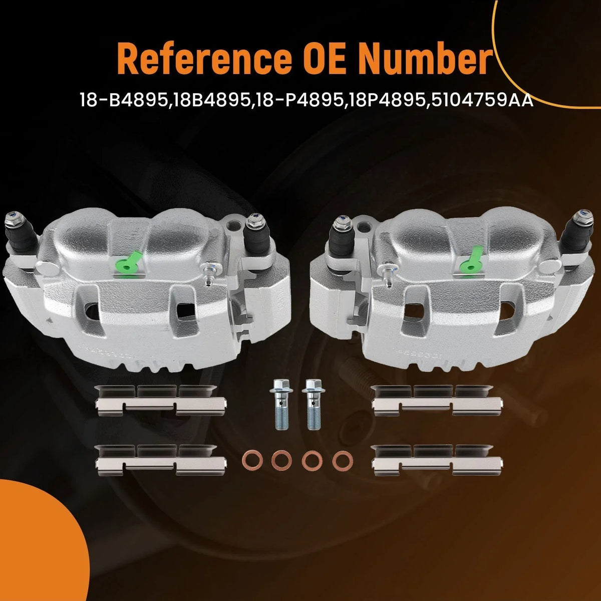 Rear Brake Caliper w/Bracket Set for Dodge Ram 1500 (2006–2008)