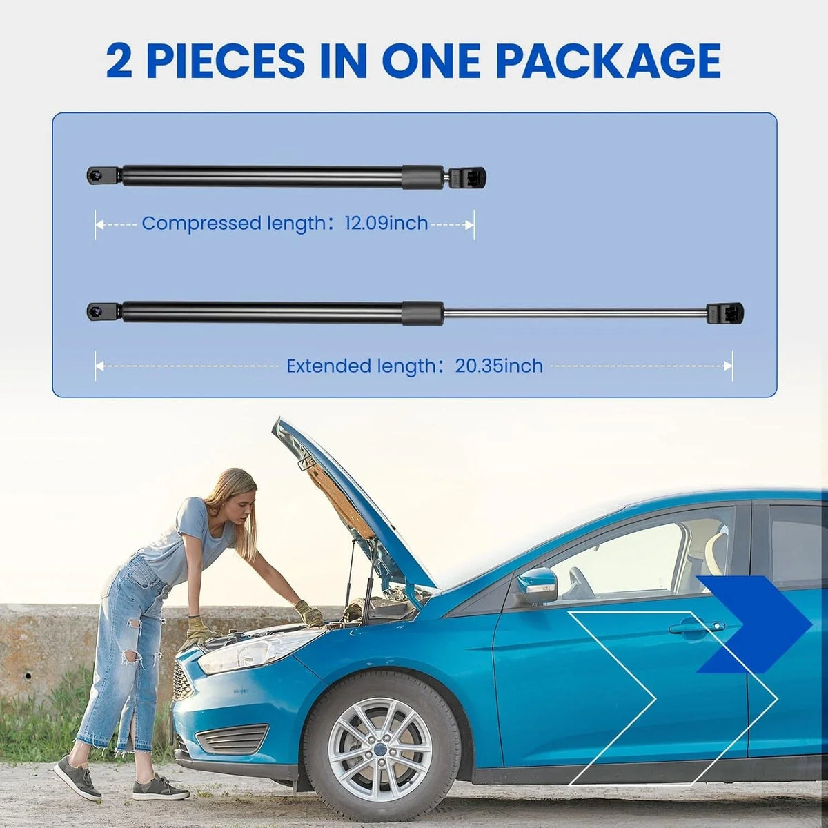 2X Front Hood Lift Supports Shock Strut for Ford Taurus (2010–2013) 6560