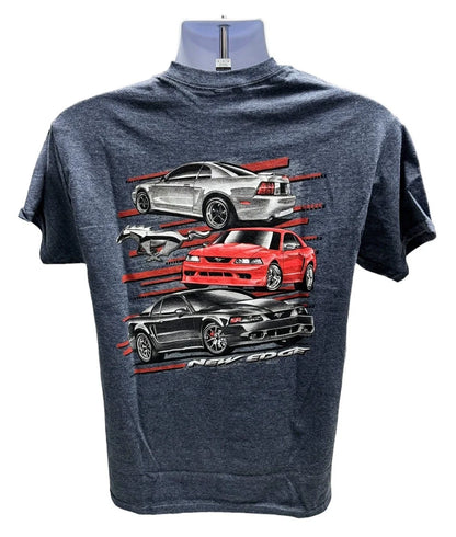 Ford Mustang New Edge Heather Navy T-Shirt for Ford Mustang (1999–2004)