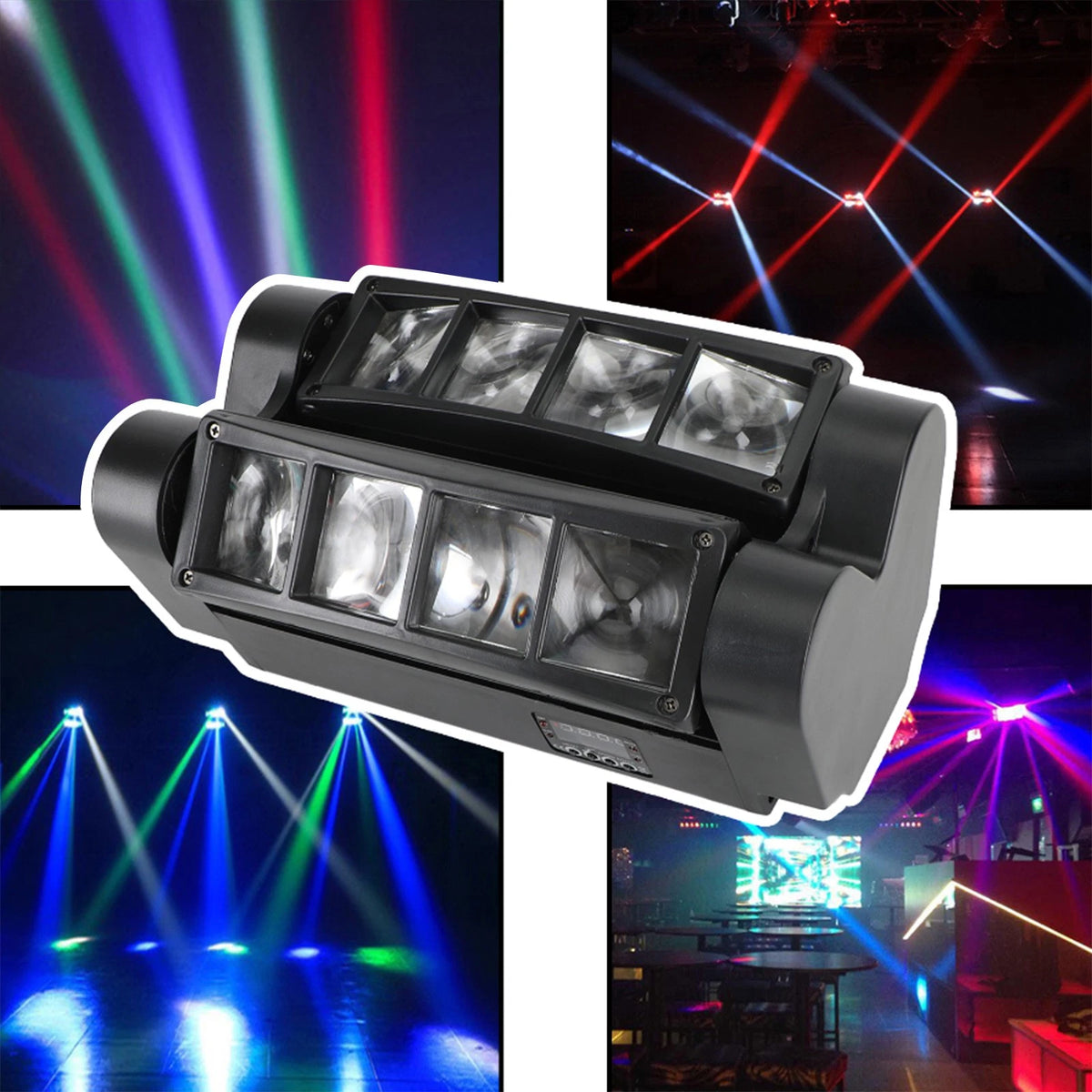 8LED RGBW Spider Moving Head Stage Light for DJ Disco Party (L001-A011-US)