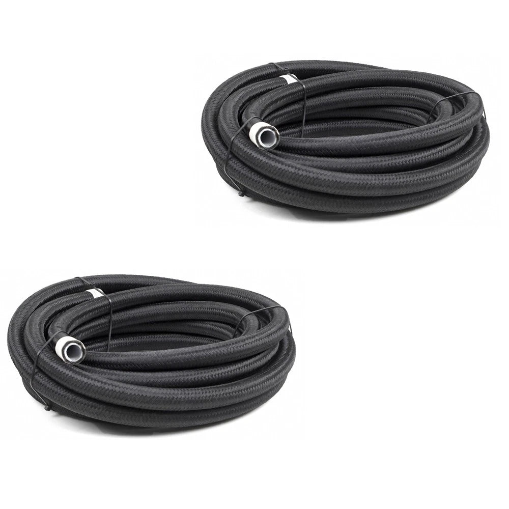 2X AN6 AN8 AN10 Fuel Line Hose Nylon PTFE Pipe 3.3ft Black for Automotive