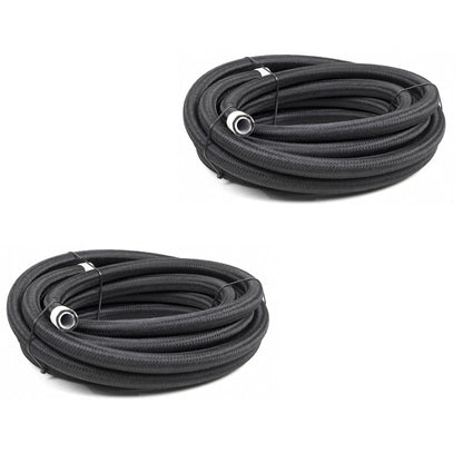 2X AN6 AN8 AN10 Fuel Line Hose Nylon PTFE Pipe 3.3ft Black for Automotive