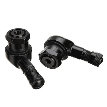 2X Tire Valve Adapters for Car Bike Motor Wheel (90 Degree Right Angle)