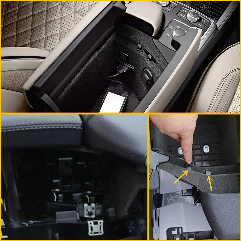 2X Center Console Armrest Latch Clips for Mercedes-Benz W166 X166 W292 (2012–2019)