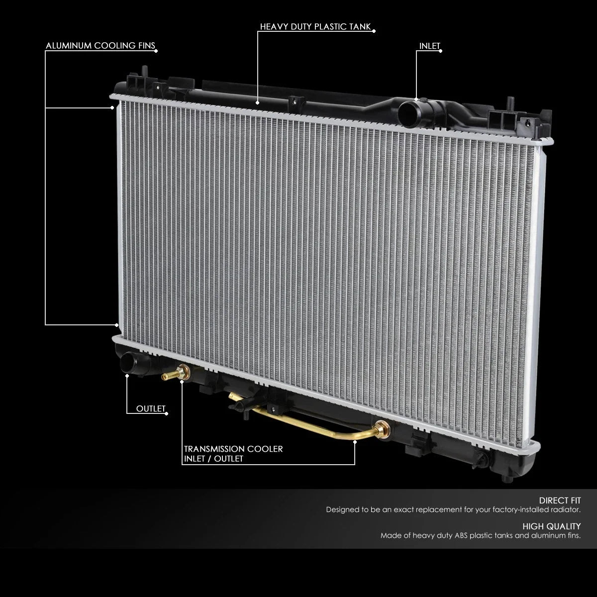 Full Aluminum Core Cooling Radiator for Toyota Camry/Solara V6 (2002–2008) DPI 2435