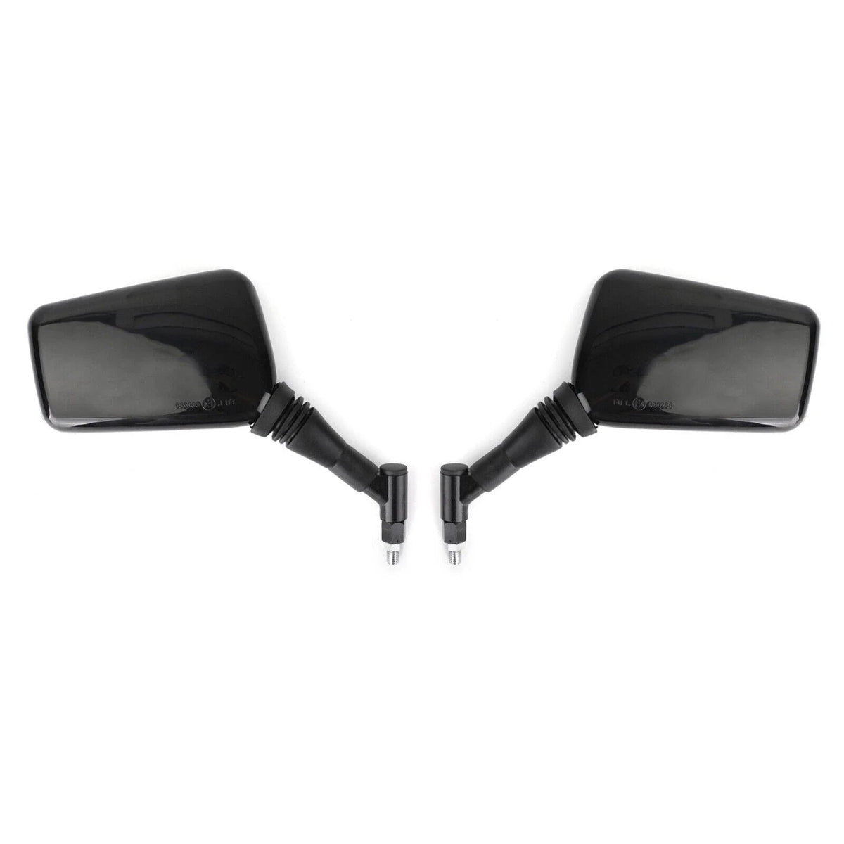 Pair of 10mm/8mm Classic Rectangle Motorcycle Mirrors for Universal Fit