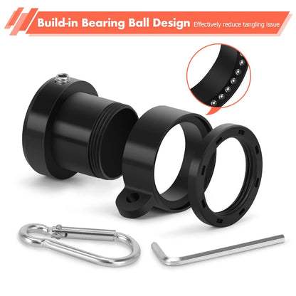 2X Flag Pole Rings for Universal Use (360° Rotating, Anti Wrap, Black)