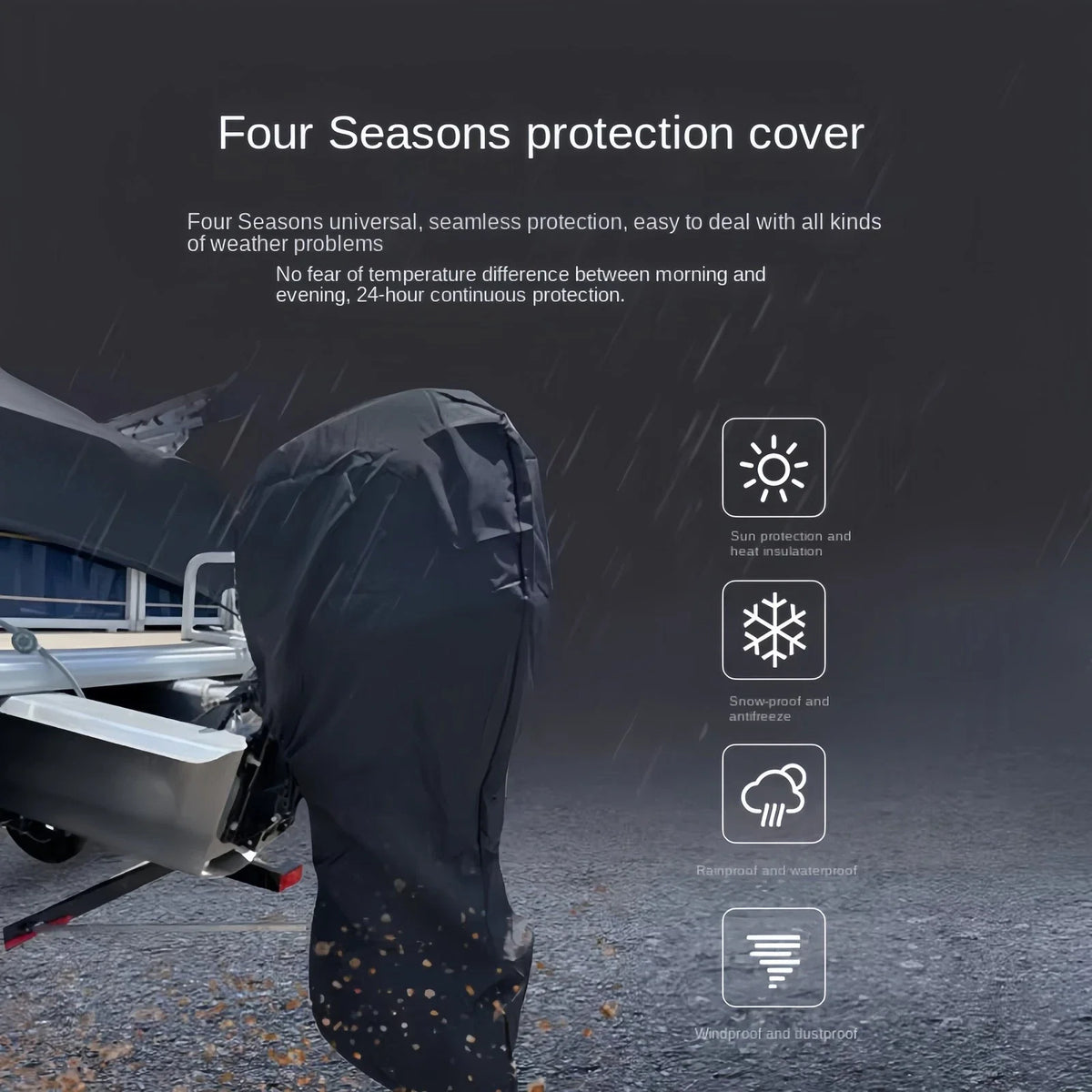 Boat Cover for Honda 20-30 HP Outboard Motor (Waterproof)