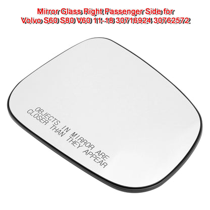 Mirror Glass Right Passenger for Volvo S60 S80 V60 (2011–2018) 30716924 30762572