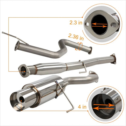4.5" Tip Muffler Racing Catback Exhaust System for Honda Civic (1992–2000)